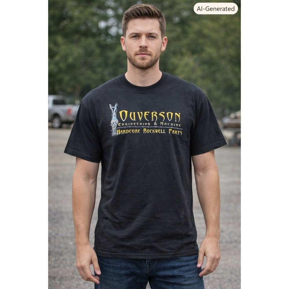 Port & Company T-Shirt Mens Sz L Short Sleeve Dark Black Duverson Rockwell Parts